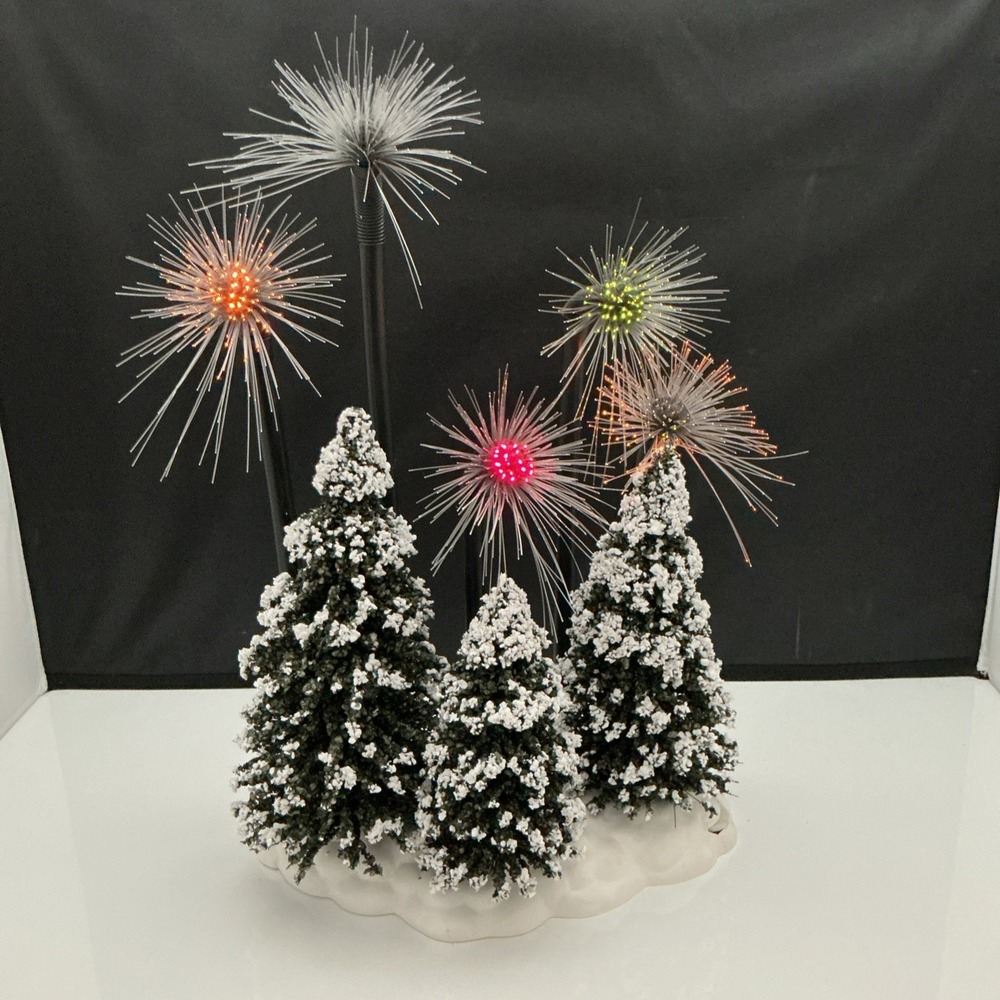 Lemax Millennium Lighted Firework 2000 Celebration Fiber Optic Trees